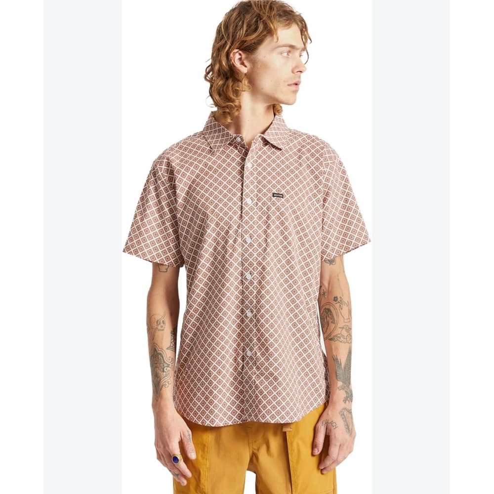 Brixton men's charter print woven shirt size M